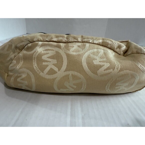 Michael Kors Womens Santorini Tote Bag Yellow Black Straw Patent Leather Woven - Picture 14 of 16